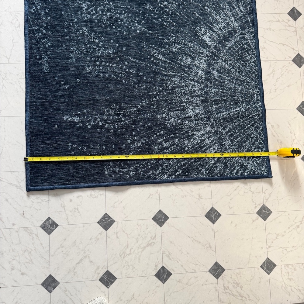 Ruggable sunburst Blue and White Area Rug